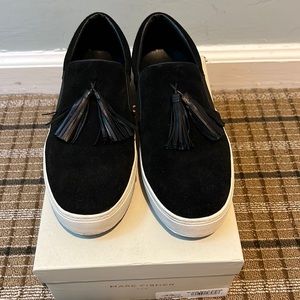 M Marc Fisher Black Suede Slip On Sneakers